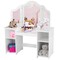 Costway Vanity Table Set Makeup Dressing Kids Girls Study Table Tri Folding Mirror WhitePink